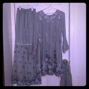 Pakistani peplum gharara suit